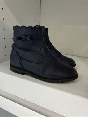 Girls Don Louis Navy Bow bootie